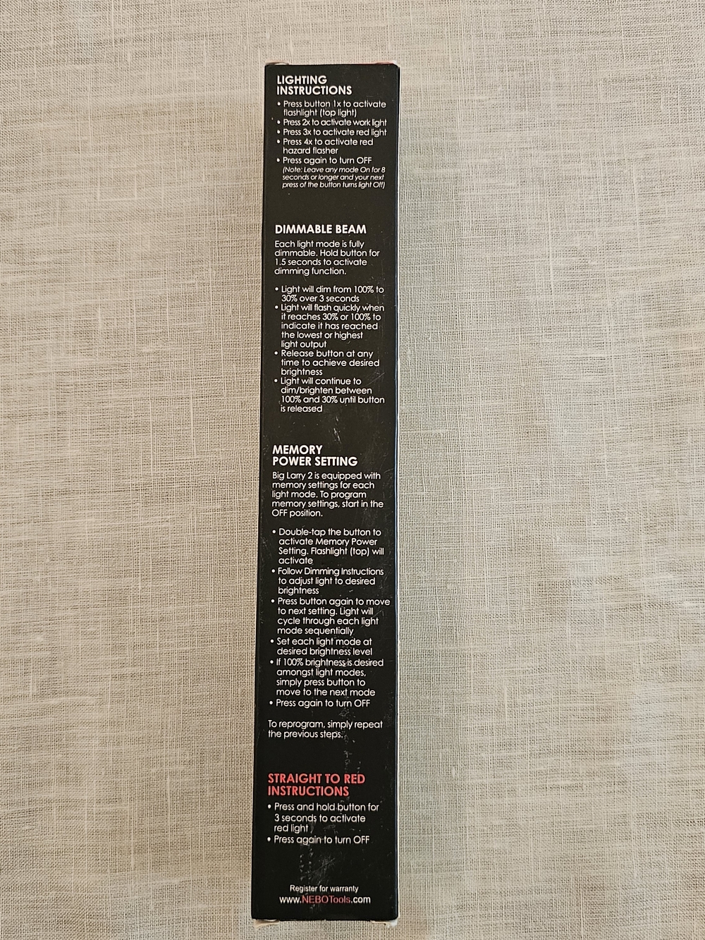 Nebo Tools Big Larry 2 Work Light & Flashlight Magnetic Black NE6737 Brand New - Picture 4 of 5
